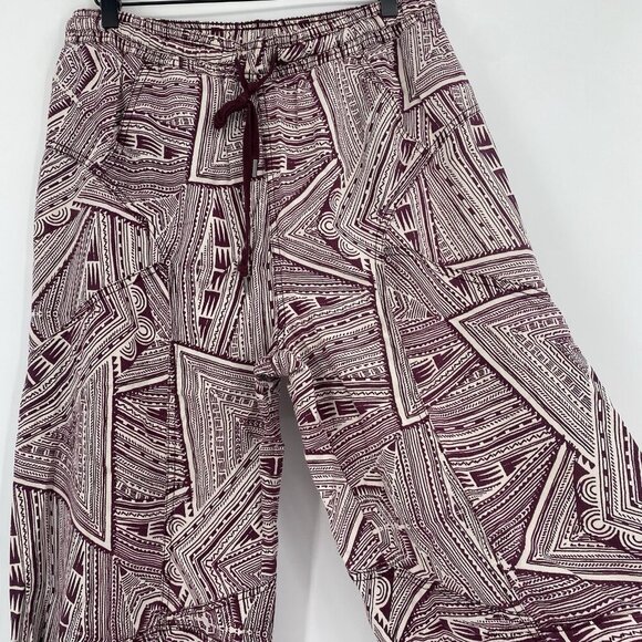 Anthropologie Size Small Printed Harem Pants Cream Aztec Tribal Oversized - Picture 13 of 15